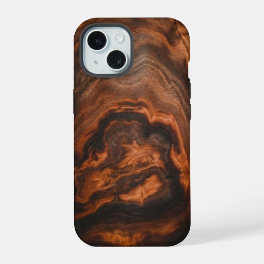 Dark Burl Wood Print iPhone hoesje iPhone 15 Case (Achterkant)