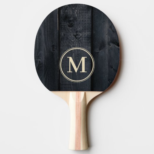 Dark Burnt Wood Monogram Tafeltennisbatje (Achterkant)