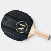 Dark Burnt Wood Monogram Tafeltennisbatje (Zijkant)