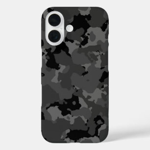 Dark Camo Pattern iPhone 16 Hoesje