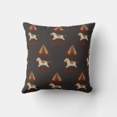 Dark Carousel Horse Pattern Throw Pillow Kussen (Achterkant)