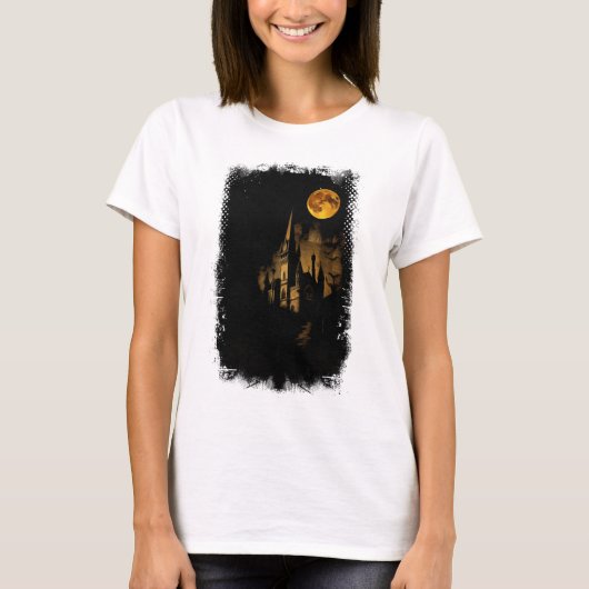 Dark Castle of Eternal Night horrorthema T-shirt (Voorkant)