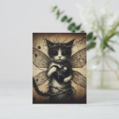 Dark Cat Fairy Briefkaart (Staand voorkant)