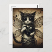Dark Cat Fairy Briefkaart (Voorkant / Achterkant)