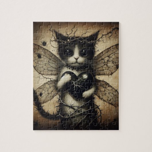 Dark Cat Fairy Legpuzzel (Verticaal)
