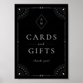 Dark Celestial Moon & Stars Kaarten & Cadeaus Poster (Voorkant)