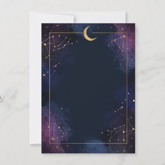 Dark Celestial Save the Date | Gold Constellations (Achterkant)