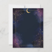 Dark Celestial Thank You Card | Gold Stars, Moon Bedankkaart (Achterkant)