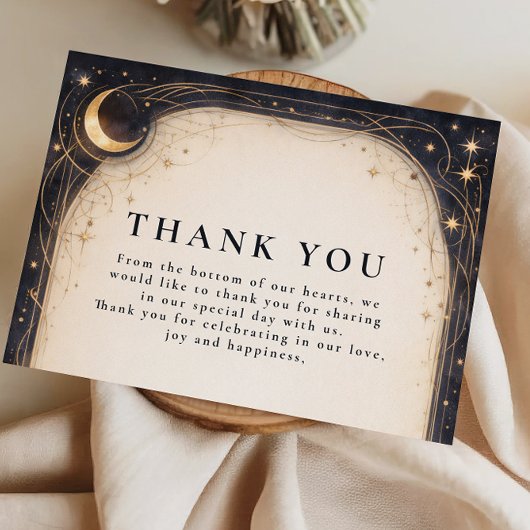 Dark Celestial Wedding Bedankkaart