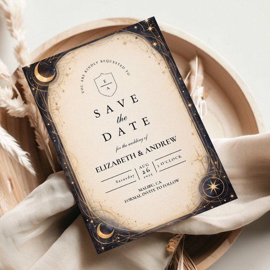 Dark Celestial Wedding Save The Date