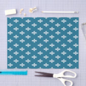 Dark Cerulean Victoriaans Fleur de Lys Tissuepapier (Craft)