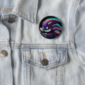 Dark Chao - Running - Swimming Variant Custom Art Ronde Button 5,7 Cm (In situ)