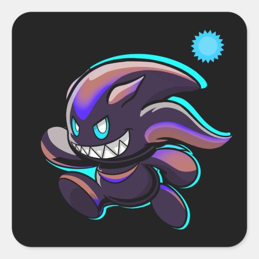 Dark Chao - Running - Swimming Variant Custom Art Vierkante Sticker (Voorkant)