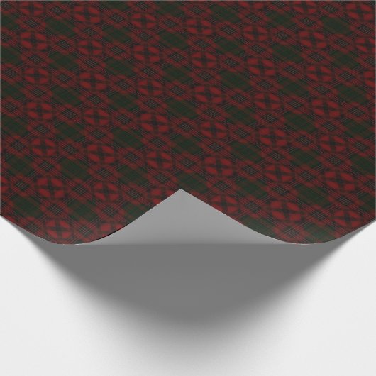 Dark Charcoal and Deep Maroon Geometric Plaid Cadeaupapier (Hoek)