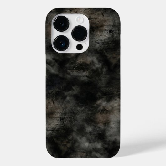 Dark Charcoal Smoke Grunge Texture iPhone Case (Achterkant)