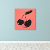 Dark Cherries – Minimal Graphic Art  Canvas Afdruk (Insitu (Houten vloer))