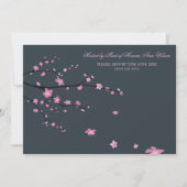 Dark Cherry Blossom Bachelorette Party Kaart (Achterkant)