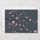 Dark Cherry Blossom Wedding Invites Kaart (Achterkant)