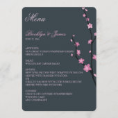 Dark Cherry Blossom Wedding Menu (Voorkant)