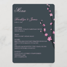 Dark Cherry Blossom Wedding Menu