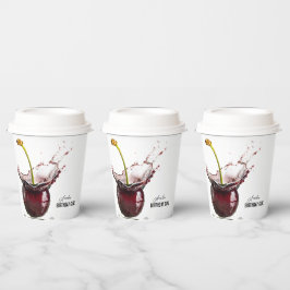 Dark Cherry gepersonaliseerd Papieren Bekers