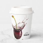 Dark Cherry gepersonaliseerd Papieren Bekers (Achterkant)