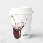 Dark Cherry gepersonaliseerd Papieren Bekers (Voorkant)