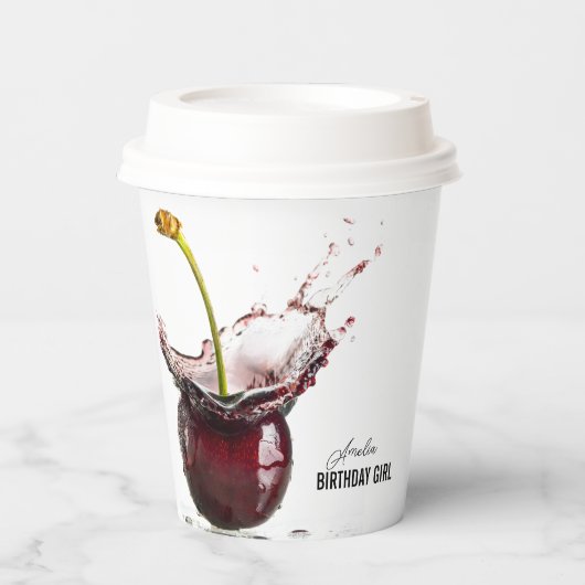 Dark Cherry gepersonaliseerd Papieren Bekers (Voorkant)