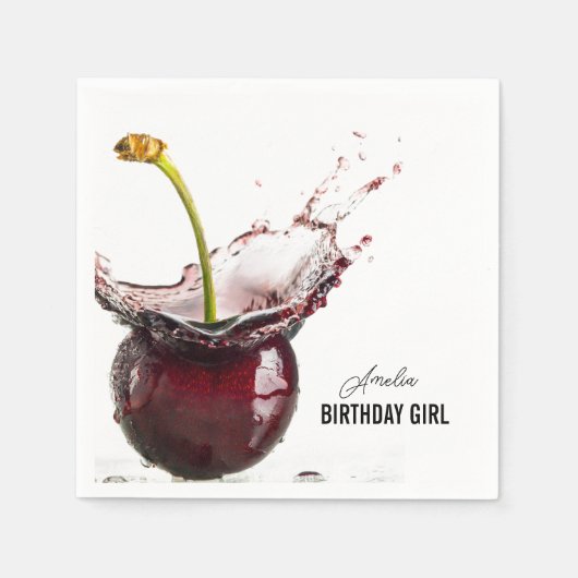 Dark Cherry gepersonaliseerd Servet (Voorkant)