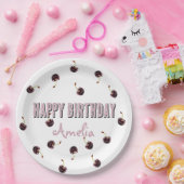 Dark Cherry Personalized Party Papieren Bordje (Feest)