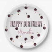 Dark Cherry Personalized Party Papieren Bordje (Voorkant)