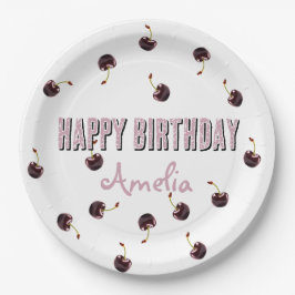 Dark Cherry Personalized Party Papieren Bordje