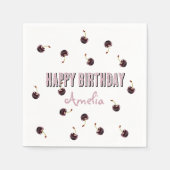 Dark Cherry Personalized Party Servet (Voorkant)