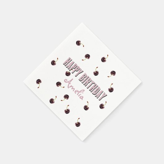 Dark Cherry Personalized Party Servet (Hoek)