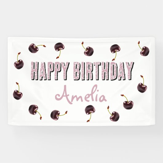 Dark Cherry Personalized Party Spandoek (Horizontaal)