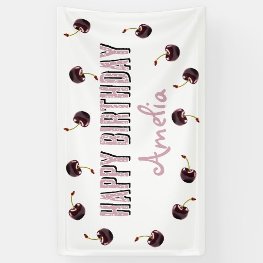 Dark Cherry Personalized Party Spandoek (Verticaal)