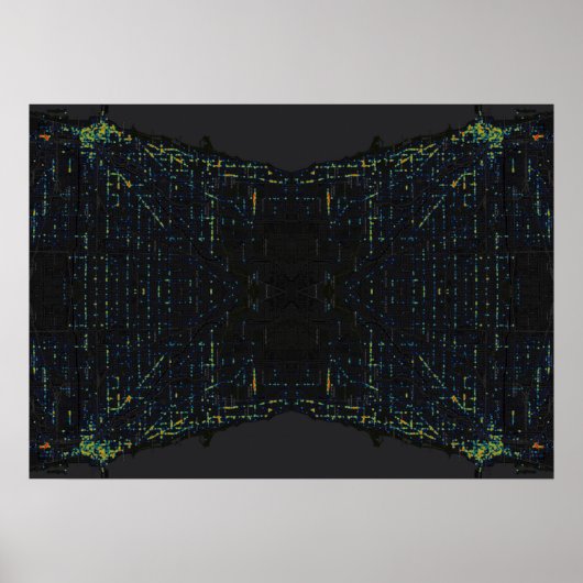 Dark Chicago Reflection heatmap Poster (Voorkant)