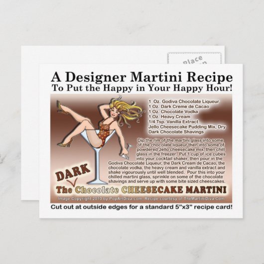 Dark Chocolate Cheesecake Martini Recept Kaart (Voorkant / Achterkant)