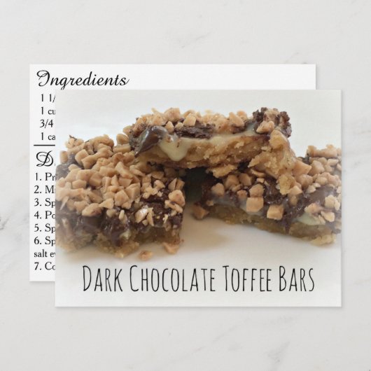 Dark Chocolate Toffee Bars Briefkaart (Voorkant / Achterkant)