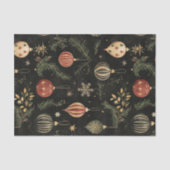  Dark Christmas Ornaments en Foliage Tissuepapier (Voorkant)
