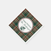 Dark Christmas Plaid Pattern Custom Servet (Hoek)
