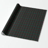 Dark Christmas Plaid Wrapping Paper Cadeaupapier (Uitgerold)