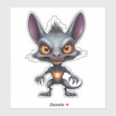 Dark Chupacabra Art Halloween Fantasy Creature Sticker (Vel)