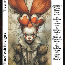 Dark Circus Queen Hearts Harlequin DZ2R Decoupage Tissuepapier