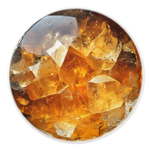 Dark Citrine Crustal Pattern Keramische Knop (Voorkant)