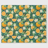 Dark Citrus Grove Floral Gift Cadeaupapier (Vlak)