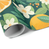 Dark Citrus Grove Floral Gift Cadeaupapier (Rol Hoek)