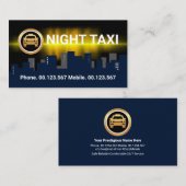 Dark City Silhouette Night Shift Taxi Driver Visitekaartje (Voorkant / Achterkant)