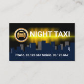 Dark City Silhouette Night Shift Taxi Driver Visitekaartje (Voorkant)
