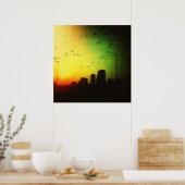 Dark City Sunrise Poster (Keuken)
